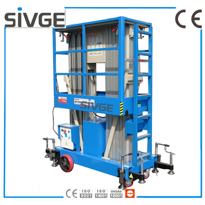 12 m Aluminum Alloy vertical mast lift manlift double mast lift vertical platform lift aerial work platform