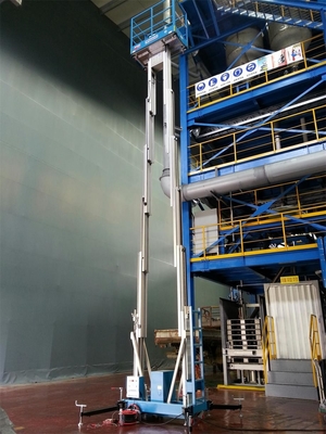 12 m Aluminum Alloy vertical mast lift manlift double mast lift vertical platform lift aerial work platform
