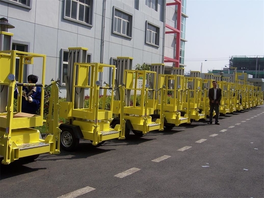8m Platform Height tow electric aluminum vertical platform lift single mast aerial work platform trailer aerial platform