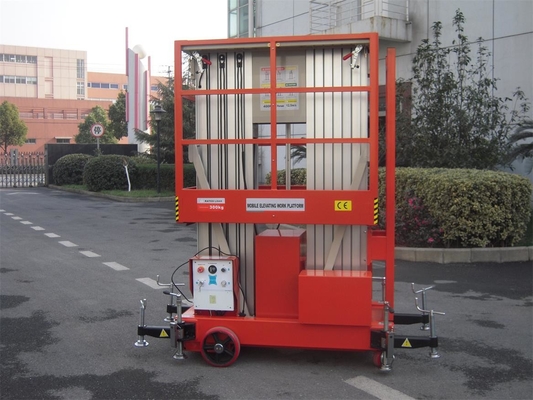 14 m Aluminum Alloy vertical mast lift manlift double mast lift vertical platform lift aerial work platform