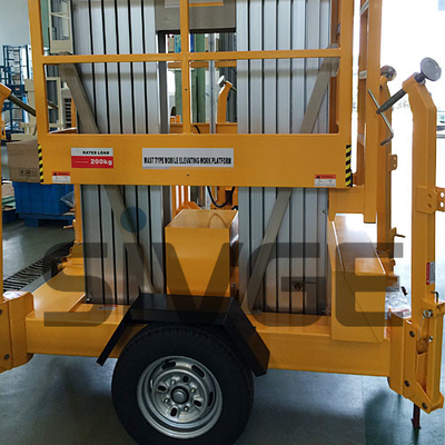 8m Platform Height tow electric aluminum vertical platform lift single mast aerial work platform trailer aerial platform