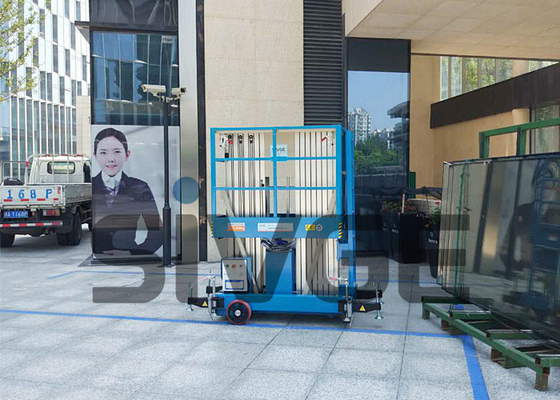 14 m Aluminum Alloy vertical mast lift manlift double mast lift vertical platform lift aerial work platform