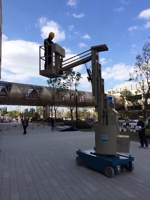 Compact boom lift 8m 10m Free Rotation Self Propelled Mobile Elevating Work Platform into elevator