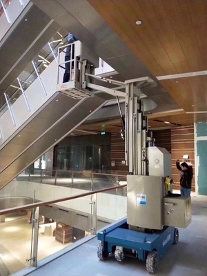 Compact boom lift 8m 10m Free Rotation Self Propelled Mobile Elevating Work Platform into elevator