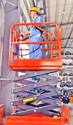 6m Scissor Lift Mini Scissor Lift Platform 7.6 Meter Height For Painting And Cleaning
