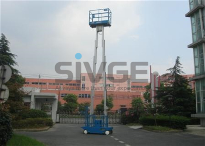 Self - Propelled Dual Mast Aerial Work Platform Blue 8m Height Light Weight